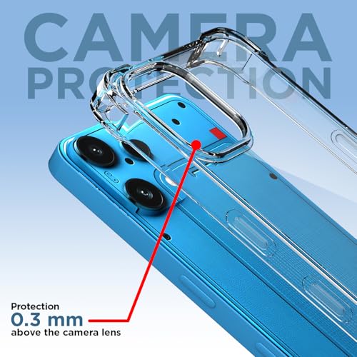 Image of Amazon Basics Back Cover for Nothing Phone 3a Lite 5G PC + TPU Clear Transparent Raised Edges Shockproof Protective Phone Bumper Case (Transparent)