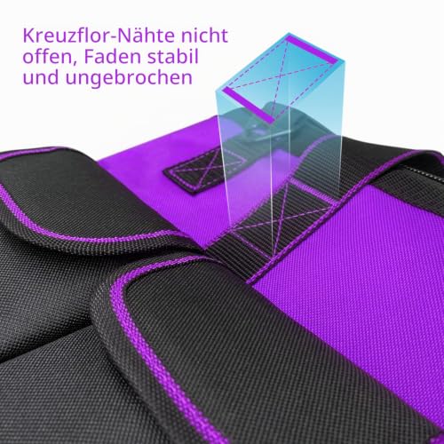 Yongzhenlite Gartenwerkzeugtasche 16 Zoll Weithals-Werkzeugtasche mit geformter Basis für Männer Hochleistungs-600D-Polyestergewebe (lila… – Ansicht 6