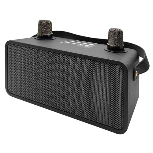 Karaoke, altoparlante Bluetooth portatile con 2 microfoni wireless, microfono per karaoke, per adulti e bambini, sistema PA con regolazione eco, supporto bassi/FM/USB/TF per feste a casa