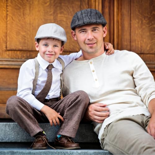 Image of Newcotte Newsboy Cap for Men Paper Boy Hat | Flat Newsies Hat, Irish Beret Hat,Boinas Para Hombre, Classic Herringbone for Cabbie Driving Hunting