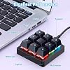 Koolertron One Handed Macro Mechanical Keyboard,Blue LED Backlit Portable Mini One-Handed Mechanical Gaming Keypad OSU! Keyboard 9 Fully Programmable Keys (9 Keys/Black/Pink LED)