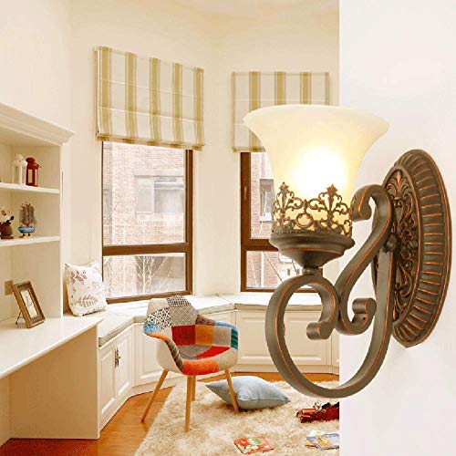 Lámparas de pared vintage interior E27 de 2 luces para comedor pasillo y sala de estar 4