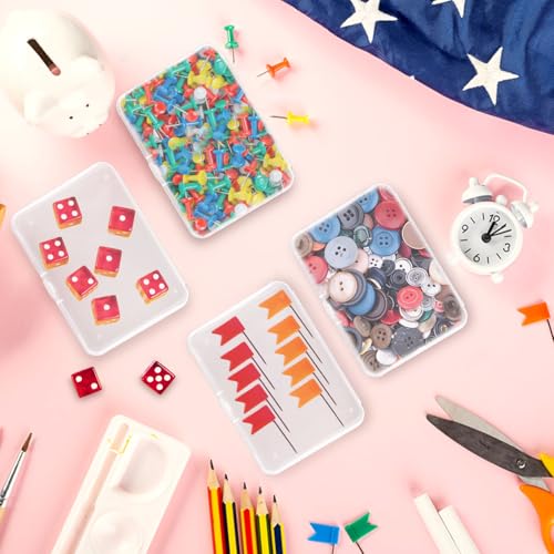 Image of Small Plastic Containers, 18 Pack Clear Plastic Storage Containers, Modern Style, Arts & Craft Storage Boxes, 4.5 x 3.37 x 1.12 Inch