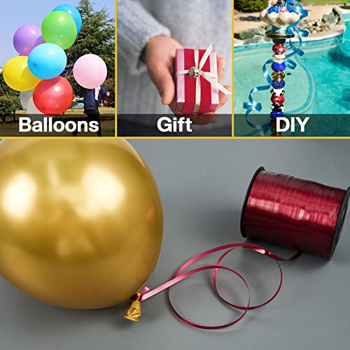 Image of PartyWoo Burgundy Ribbon - 500 Yard Curling Ribbon for Crafts, Balloon String, Gift Wrapping, Florist Flowers, Christmas