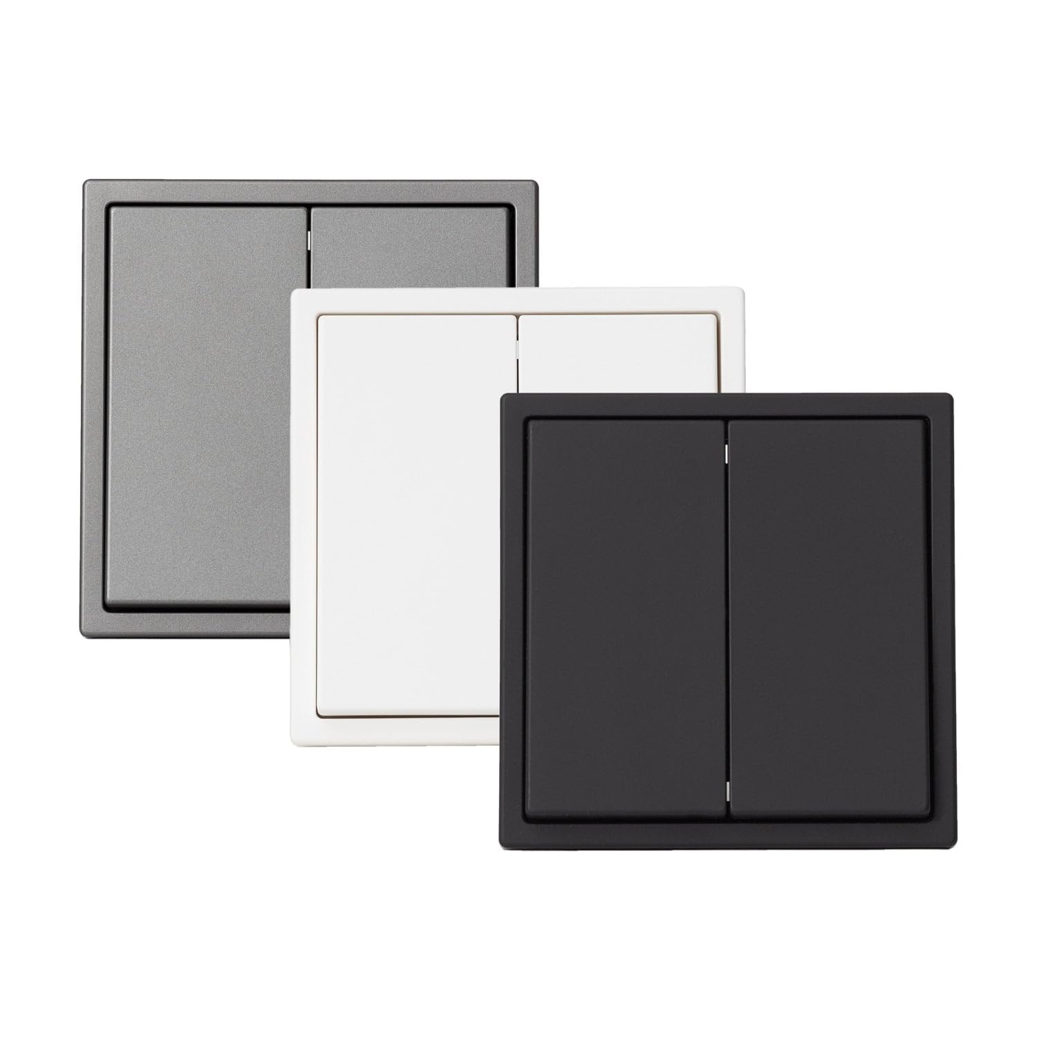 LEDKIA LIGHTING Interruptor Conmutado Luxe 990 Negro 2 Teclas