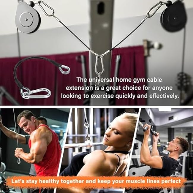 29 Gym Cable Extension Fitness Extension Rope Attachment Compatible with Bowflex and More Home Gym Accessories, for LAT/Tricep Pull Down and Leg Extensions Machine