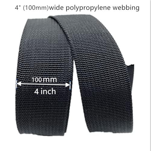 Sangle nylon 100 mm de large robuste sangle polypropylène cargo bagages noire - 2