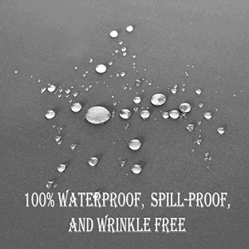 Kaipho Grey Square Tablecloth Waterproof Stain Resistant Wrinkle Free Table Cloth 210Gsm Polyester Wipeable Table Cover For Party, Banquet, Indoor And Outdoor Use - Rectangle/Rectangular 60 X 60 Inch #TOP3