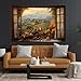 Open Window with Tuscany View Wall Art, Tuscany Winemaking Wall Art, Framed and Ready to Hang for Living Room Kitchen (Framed,12×18-inch)