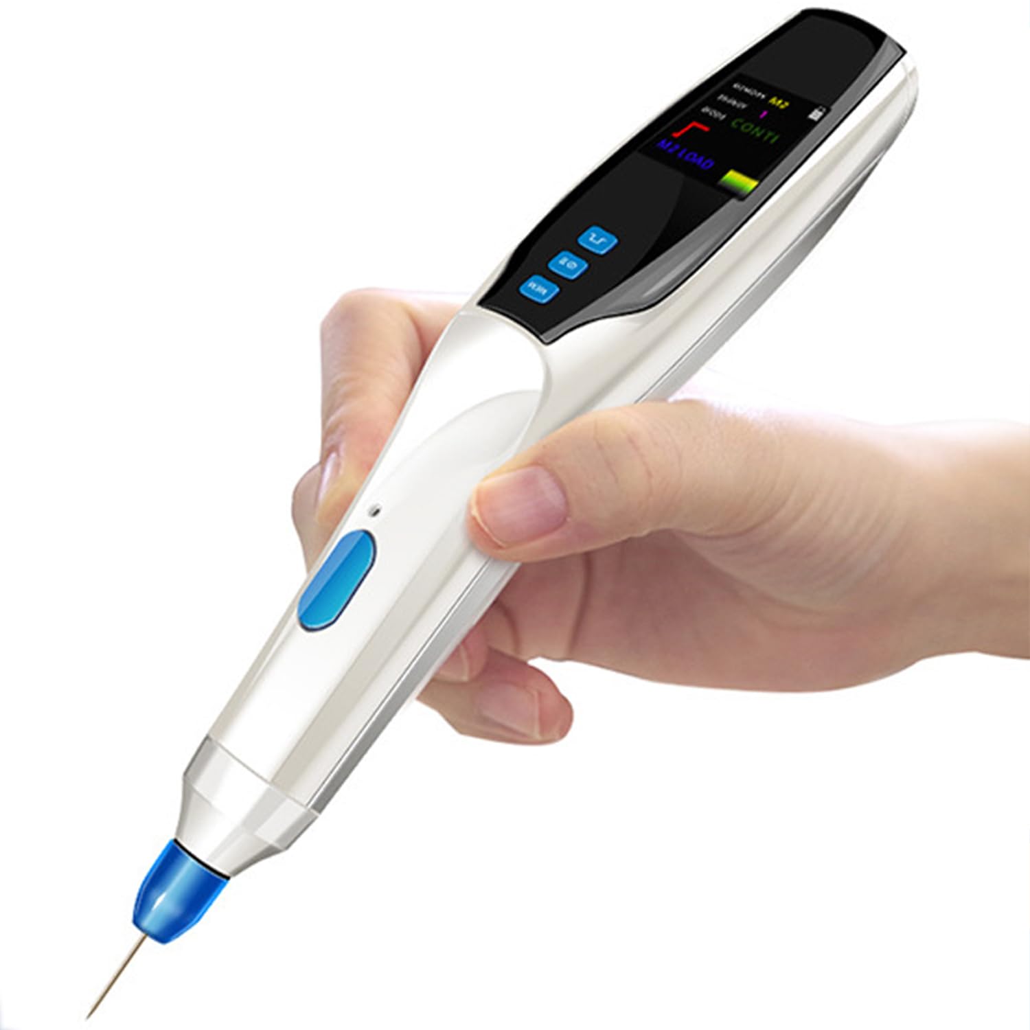 Maulwurfentferner Stift - Fibroblast Plasma Pen mit 5 Stärkestufen & 5 Ersatzköpfen, LED-Display für Augenlidliftung, Warze, Sommersprossen & Faltenentfernung