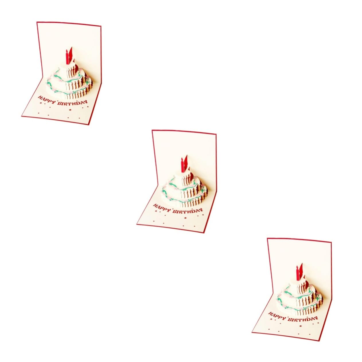 Tofficu 3 Pz biglietti di benedizione di compleanno biglietti d'auguri note di benedizione happy birthday compleanno biglietto di auguri di 3d di rosso