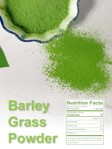 Image of TeeLux Barley Grass Powder, 16oz Green Drink Powder, Mild & Smooth Taste | Blend with Water, Smoothies & Milk, Easy Drink Mix for Hot or Iced Use, Sugar Free