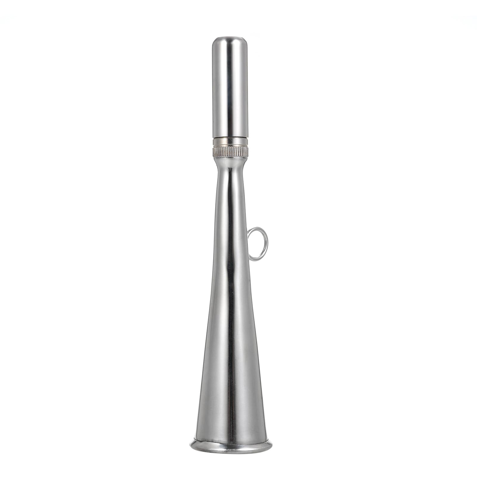 Handheld Foghorn Stainless Steel Boat Air Horn Portable Boat Fog Horn with Removable Mouthpiece for Yacht Marine Safety and Communication Silver