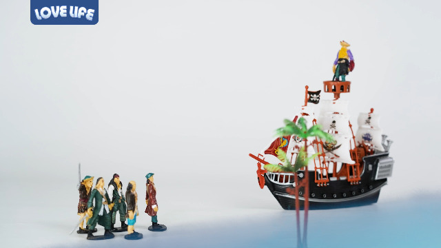 TYFY – Bateau Pirate à Construire – 26 X 19 X 7 Cm – Avec 2 Figurines Et Voiles – Jouet D’imitation Pour Enfants Dès 8 Ans