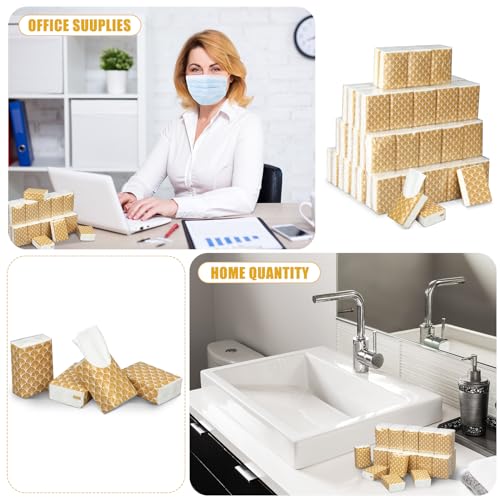 Image of Ctosree 50 Pack Vintage Pocket Tissues Travel Packs Bulk 500 Sheet Small Tissues Pocket Packs Party Favors 3 Ply Mini Travel Size Individual for Allergy Camping