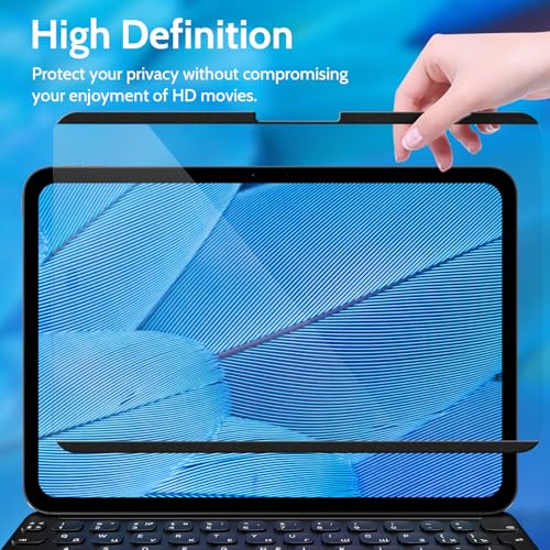 Image of Peslv Magnetic Privacy Screen Protector for iPad Pro 11 Inch 5th (2024, M4), Removable Anti Blue Light Glare Spy Private Filter, High Sensitive Bubble-Free Easy Install Black Security Screen