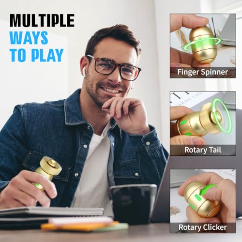 Image of Dilabnba Atomic Bomb Fidget Spinner Toy for Kid Adult, 2 in 1 Metal Fidget Spin Sensory Focus Gyro Toy, Dark Fingears Party Stuff EDC Office Desktop