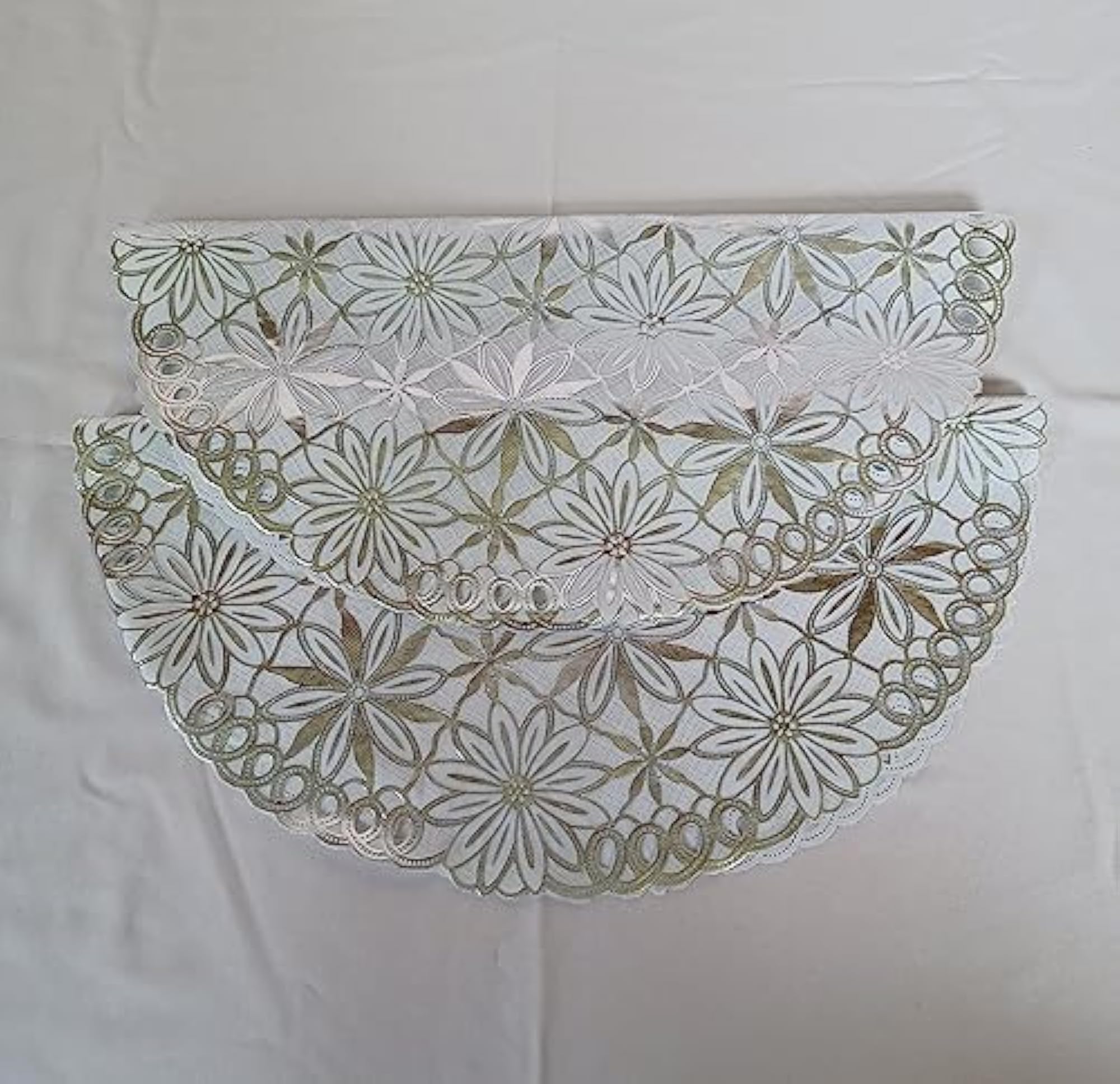 Designer Flower Design PVC Pooja Thali Cover Combo of 2