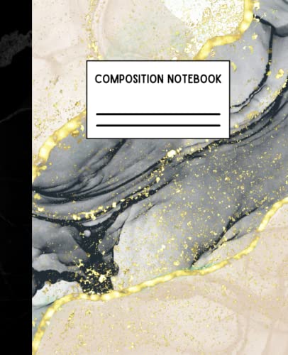 Composition Notebook - Gold Liquid Marble, College Wide Ruled for Adults, Young Adults, Kids, Teens, and Kids.: Great for Assignments, Drawings, Note Taking and Everyday Use. image 2