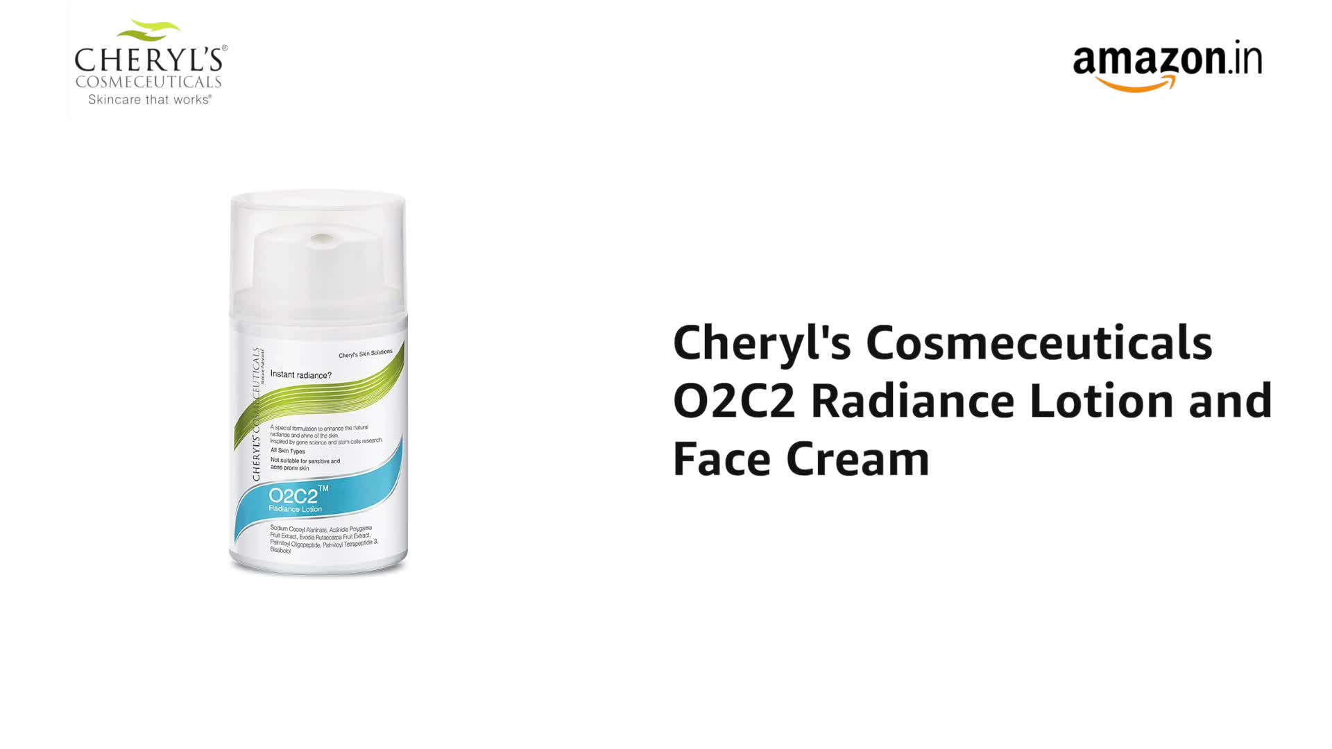 Image of Cheryl's Cosmeceuticals O2C2 Radiance Lotion - Face Cream - For All Skin Type