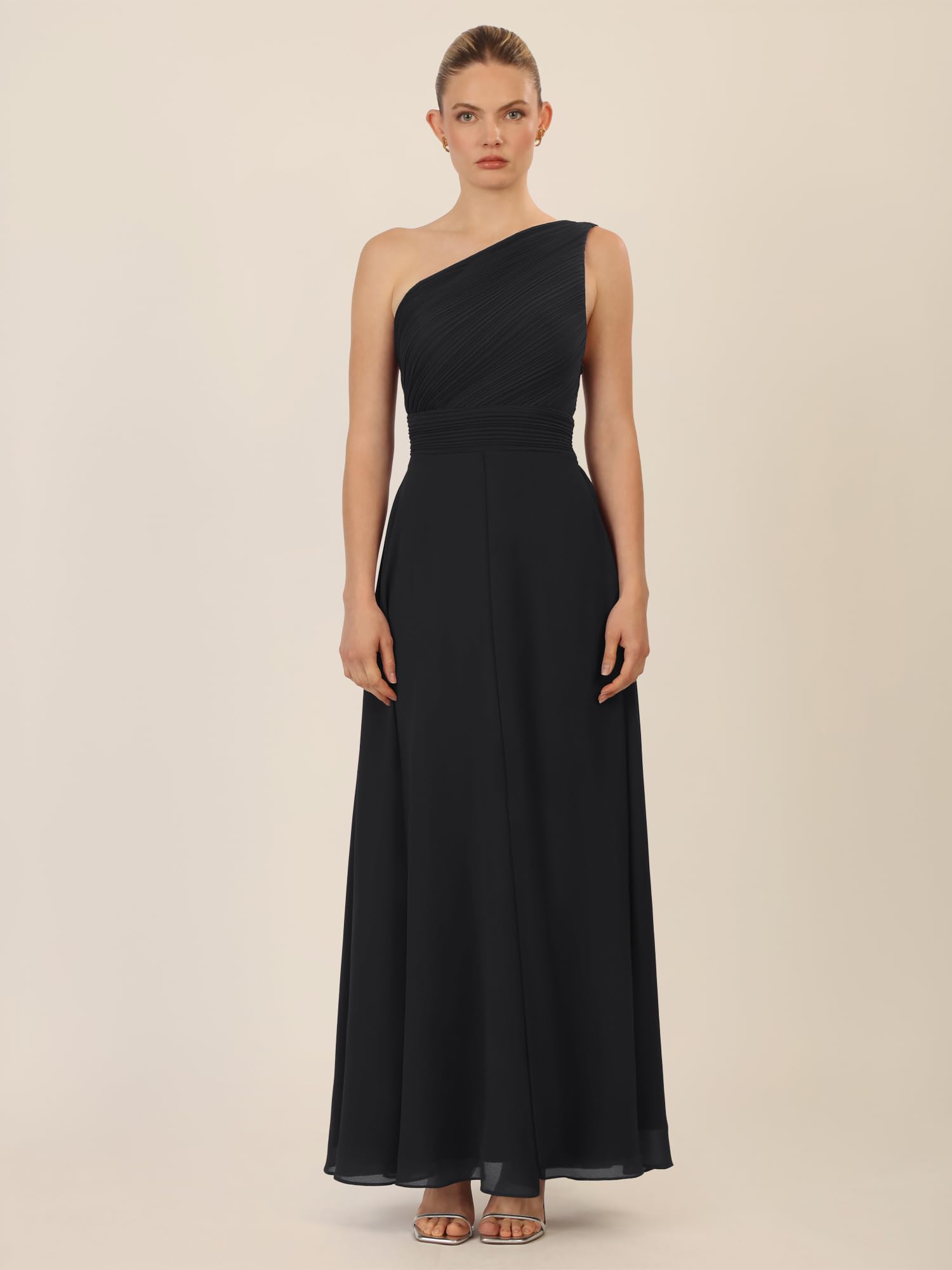 APART One-Shoulder Abendkleid mit Plisseedetail,