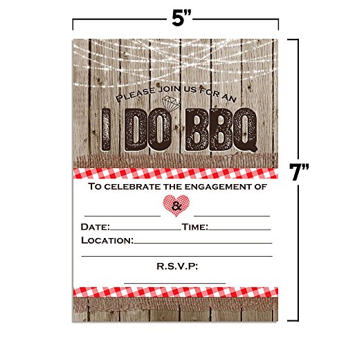 Amanda Creation I Do Bbq Engagement Party Fill In Invitations Set Of 20 With Envelopes. Perfect For Celebrating The Newly Engaged Couple #TOP4