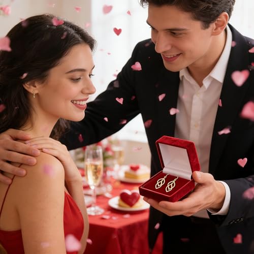 18K Gold Plated Earrings for Women Hypoallergenic Statement Earrings for Girl Trendy Fashion Jewelry Gifts(Gold) - Image 4