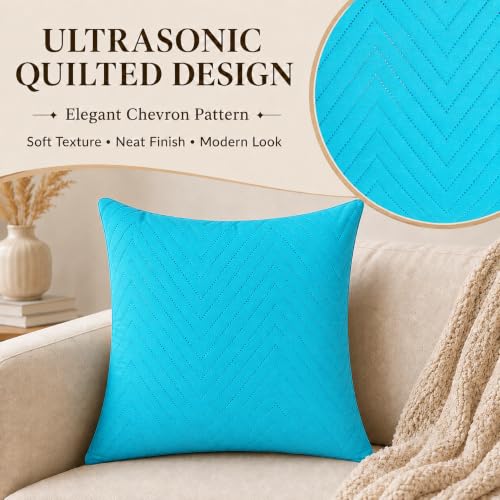 Image of RD TREND UltraSonic Microfiber Cushion Covers, 40 x 40 cm /16 x 16 inches, Set of 2, 250 TC,Back Zipper (Firoji)