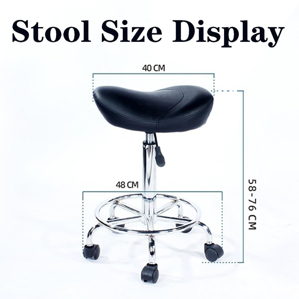 Taburete ergonómico con ruedas, asiento hidráulico ajustable, silla giratoria para oficina, salón, clínica y laboratorio, cómodo taburete rodante con fácil movilidad