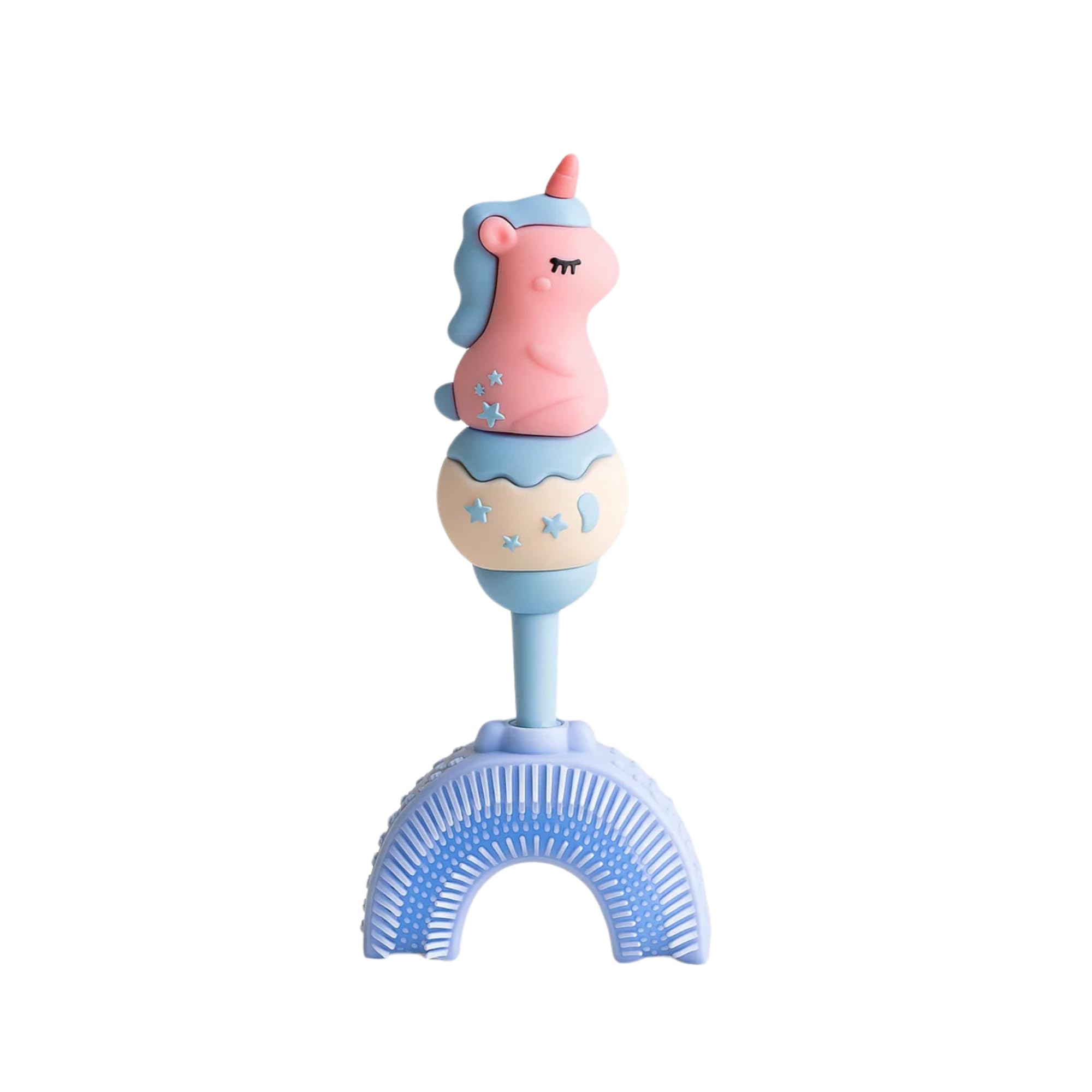 Nestlooms Baby U Shaped Silicone Manual Tooth Brush, Soft & Elastic Bristles, Complete 360 Degree Dental Cleaning, Specially Designed For Toddlers & Children, Food Grade Soft Silicone Brush Head - (Twinkle Unicorn)-picture-18