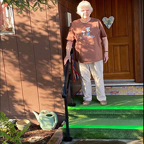 Handrails For Outdoor Steps,3 Step Handrail Fits 1 To 3 Steps Mattle Wrought Iron Handrail Stair Rail With Installation Kit Hand Rails For Outdoor Steps Black #TOP2