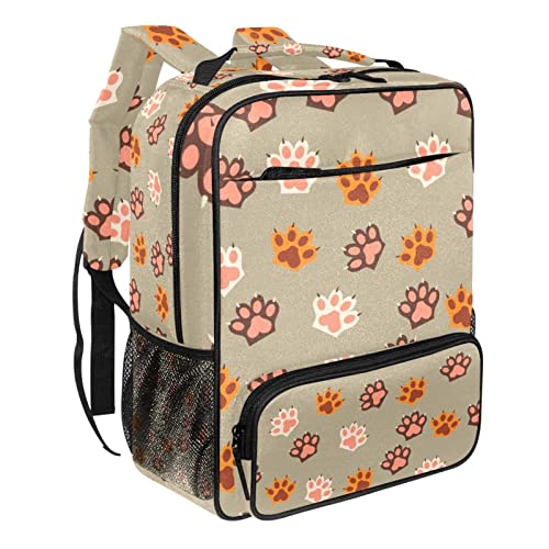 Zaino leggero per la scuola per adulti e bambini, zaino casual per cani e zampe di gatto, Zampa di gatto del cane, Taglia unica