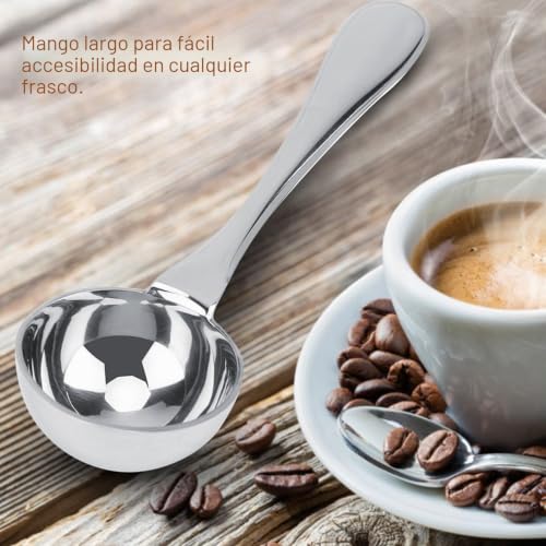 Miniatura 4 de Hominas Cuchara Medidora Para Condimentos De Café De 15 Ml, Dosificador Cafe Molido Tablespoon Scoop De Acero Inoxidable De Mango Largo Para Granos De Café O Té