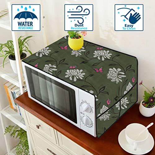 Image of Wings Star Oven Top Cover for LG 21 Litre Convection Microwave Oven MC2146BL Black - Microwave Top Cover with 4 Utility Pockets and 1 Oven Handle Cover KUM85