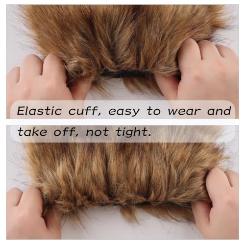 Image of Peecabe Winter Women Faux Fur Fluffy Leg Warmers Fuzzy Long Boot Covers Furry For Christmas