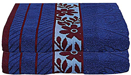 Image of Heart Home 100% Cotton 2 Pieces Bath Towel 27 inch x54� (Blue) - CTHH1212