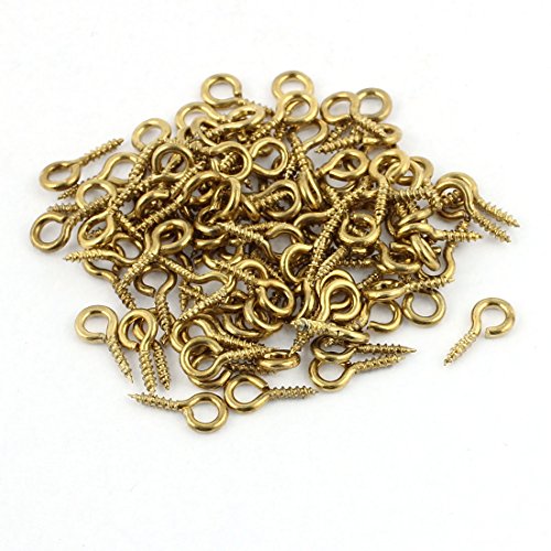 Aexit 100Pcs M1.5mm Accessories Gold Tone Screw Eye Pin Peg Tail Jewelry Making Surveillance Camera Cables Findings Craft