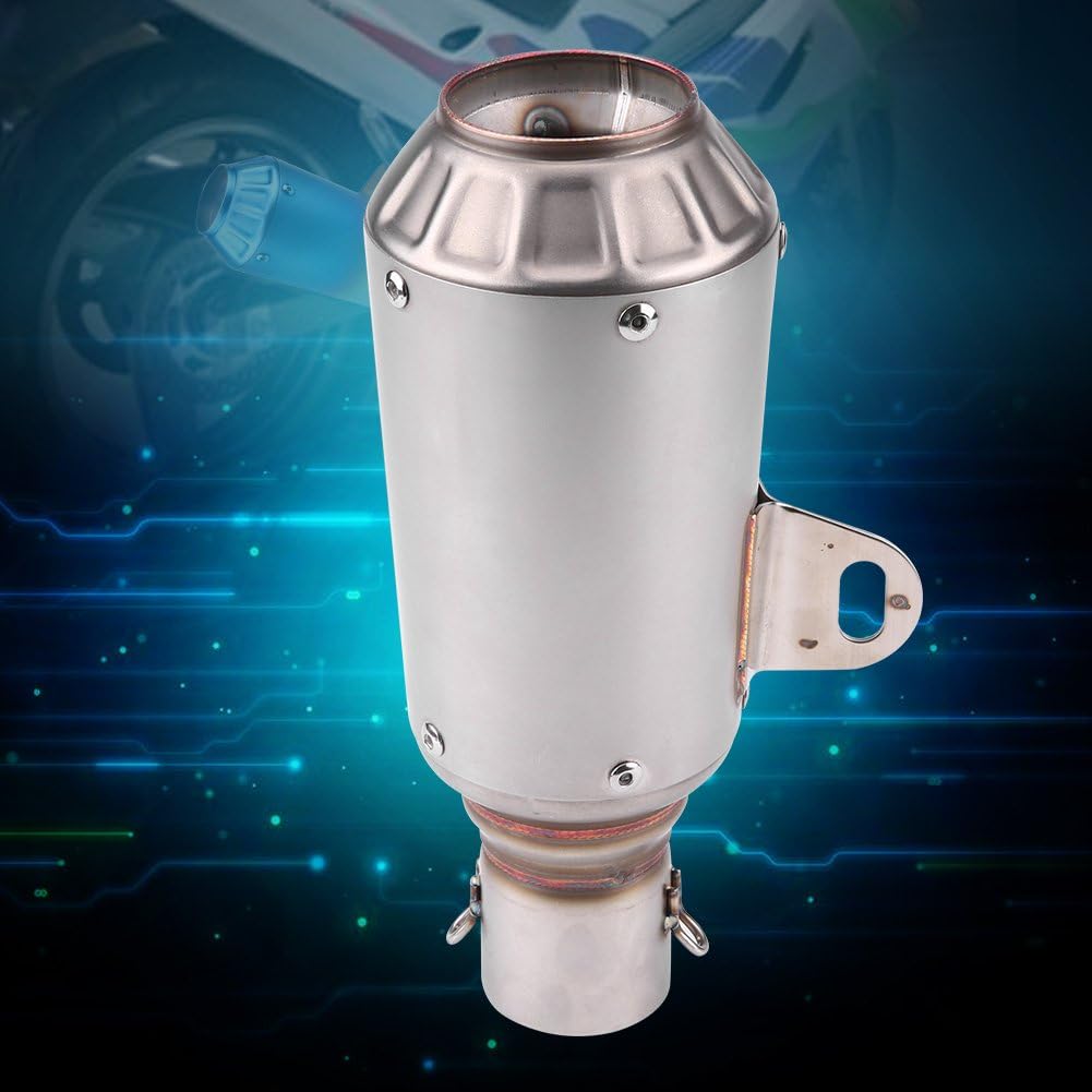 Motorrad Auspuffrohr Universal Schalldämpfer Edelstahl Auspuff Endrohr Spitze für die meisten Motorräder mit 51 mm Durchmesser(Titan)