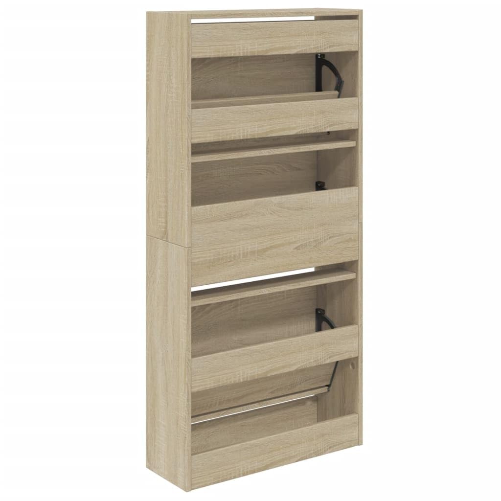 Zapatero de roble de 60 x 21 x 125 5 cm de madera de ingeniería nizador de almacenamiento de zapatos estante de almacenamiento de calzado muebles de pasillo para el hogar