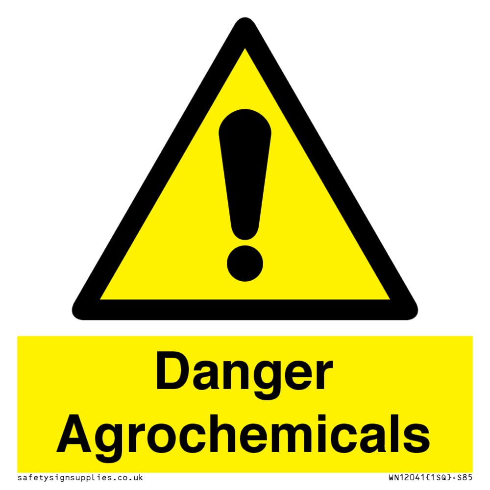 Danger Agrochemicals Sign - 85x85mm - S85