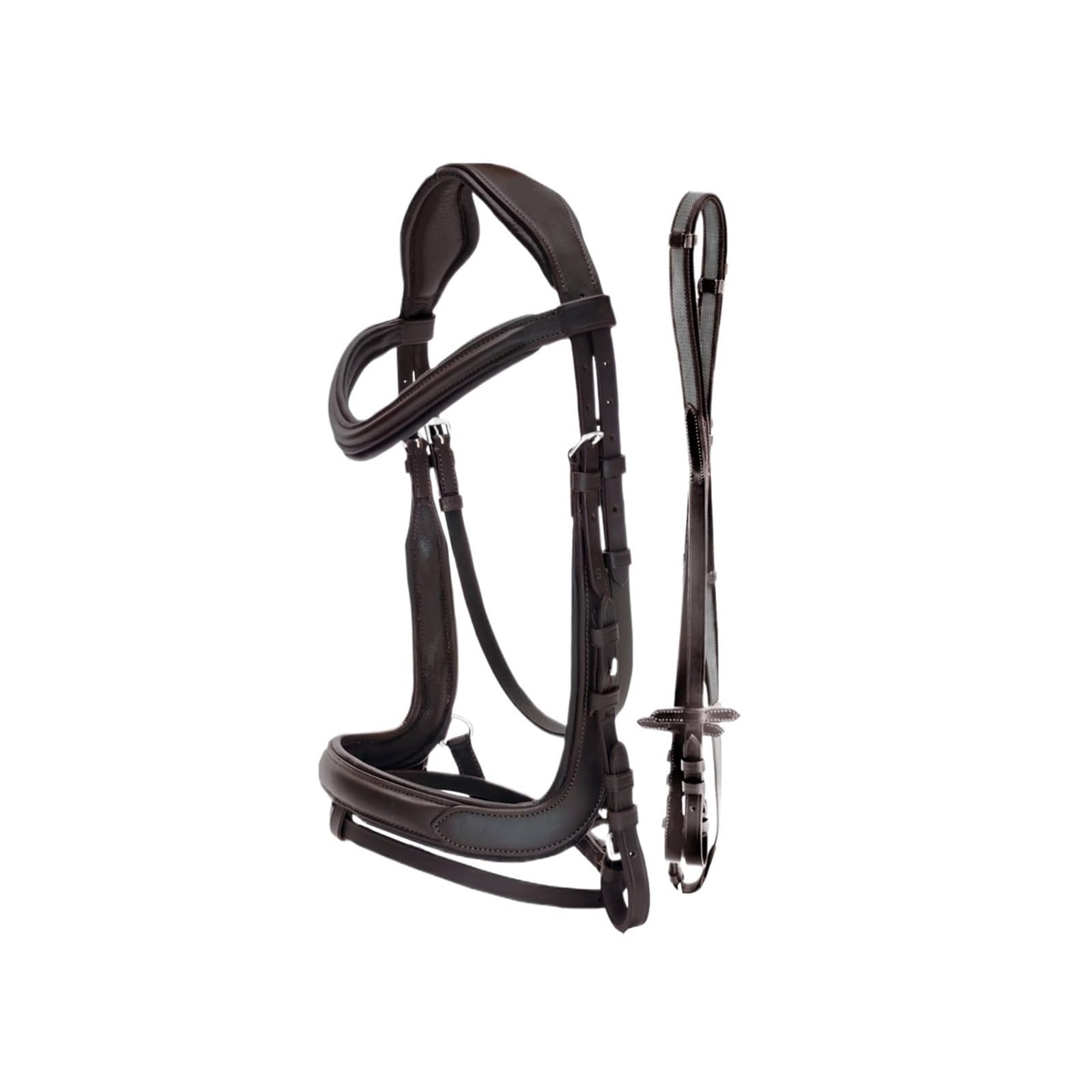 Briglia da Equitazione con redini Antiscivolo Attrezzatura equestre Marrone Nero Attrezzi for Cavalli da Corsa per Cavalli(Dark Brown XL)