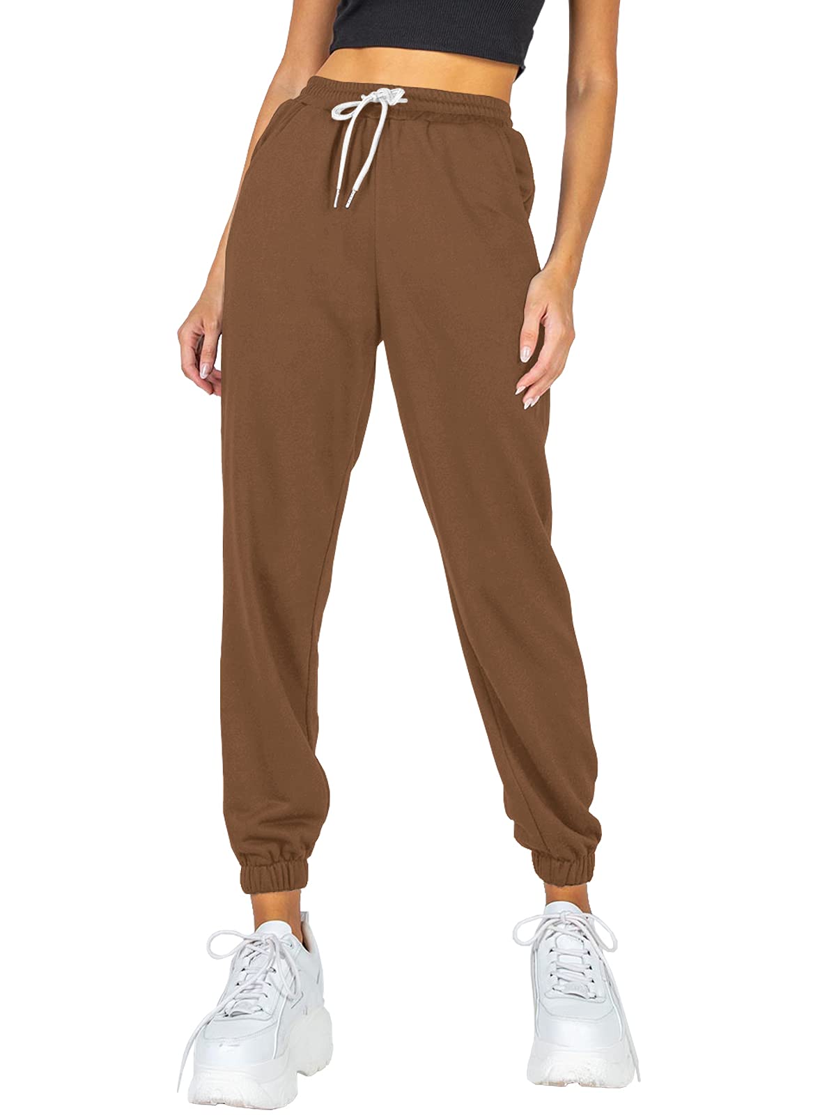 AUTOMET Women's Cinch Bottom Sweatpants Athletic Joggers Lounge Pants with Pockets