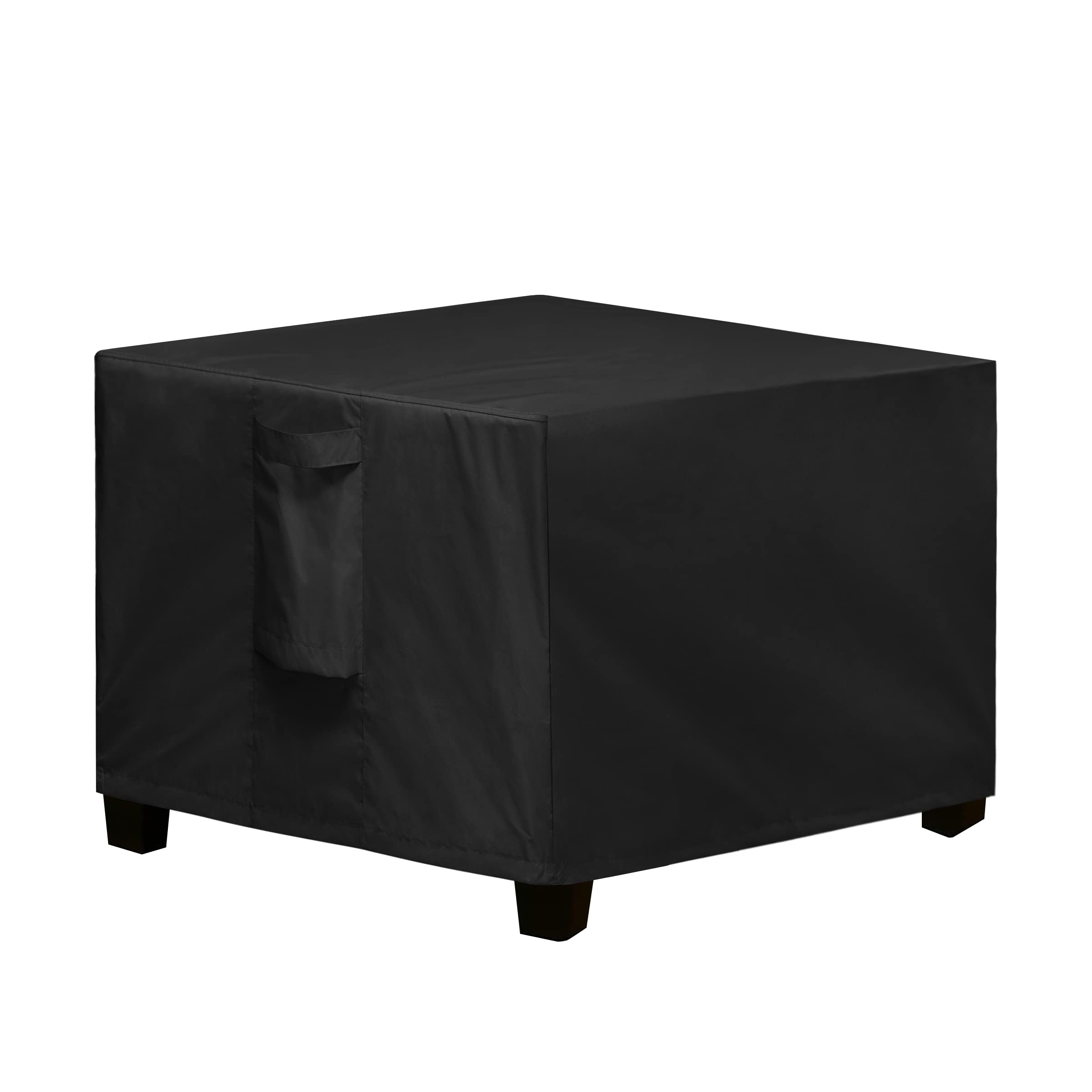 Easy-GoingSquare Patio Ottoman Cover, Waterproof Outdoor Ottoman Cover, Fade Resistant Patio Side Table Cover, Durable Outdoor Furniture Covers with Sealed Seam (25"x25"x17", Black)