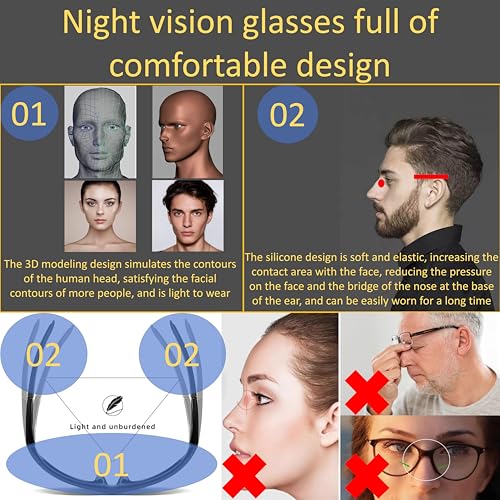 Night Vision Driving Glasses,Night Driving Glasses for Men Women with Yellow Lenses2