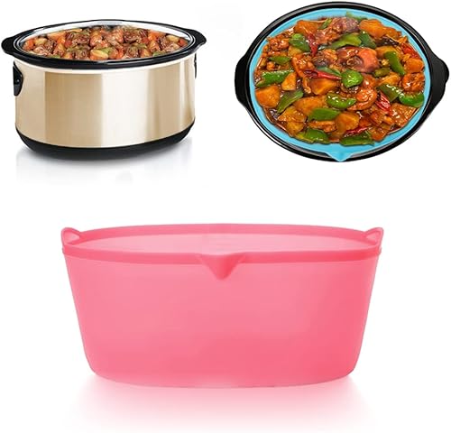 HATAK Forro de silicona para olla de cocción lenta, forro de silicona reutilizable para olla de cocción lenta, adecuado para microondas, horno, olla