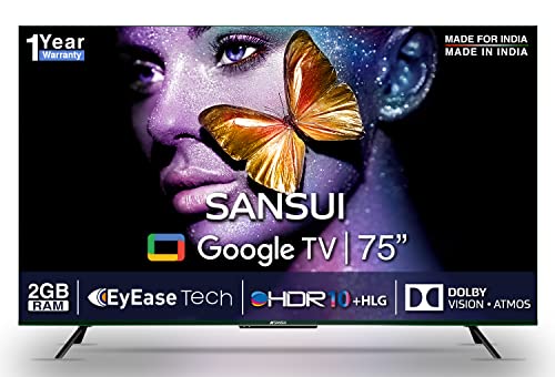 Image of SANSUI 190 cm (75 inches) 4K Ultra HD Smart LED Google TV JSW75GSUHDFF (Pebble Grey)
