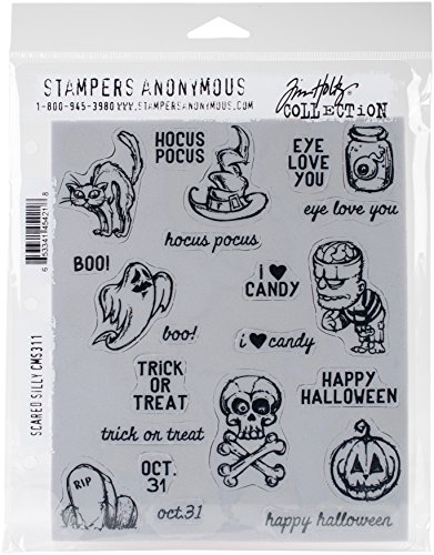 Stampers Anonymous Scared Silly Tim Holtz Cling Stamps, 7