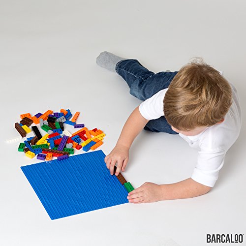 Barcaloo 10 Inch X 10 Inch Baseplate For Building Bricks - Blue 4 Pack Classic Baseplates Compatible With All Major Brands #TOP6