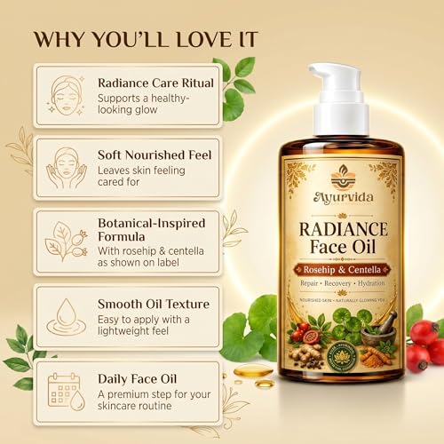 Image of Radiance Face Oil, Pure and Natural Lightweight Facial Oil for Glowing Skin | Dry Skin Moisturizer, Smooth Soft Skin Care - 60ml