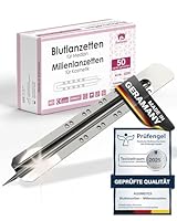 50x Einweglanzette, Kosmetex Milienlanzette, Blutlanzette, sterile Stainless Steel Lanzette